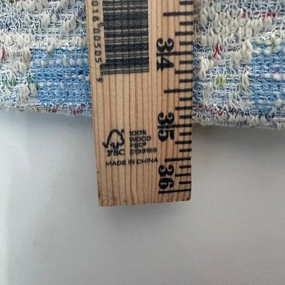 Taylor Womens Blue White Tweed Checkered Belted Sleeveless Shift Dress Size 10 - Picture 8 of 8